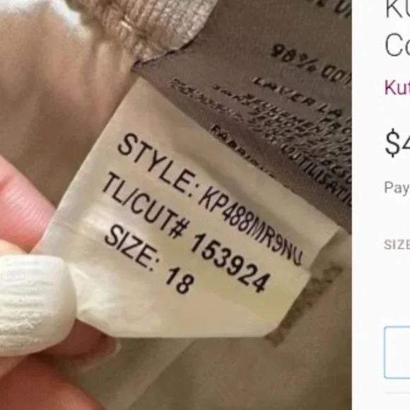 KUT FROM THE KLOTH Diana Corduroy Skinny Pants in Sand - Picture 7 of 11